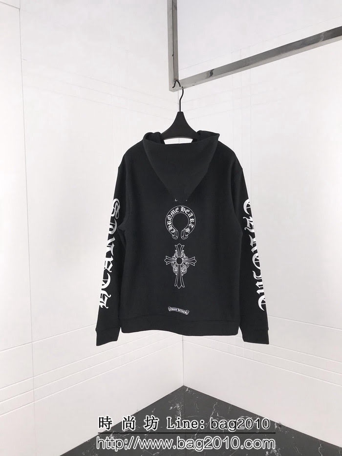 Chrome hearts 克羅心 18ss秋冬新款 梵文印花圖案 加絨加厚拉鏈衛衣 情侶款 ydi1299